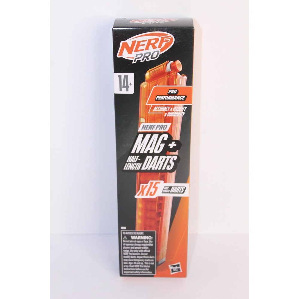Nerf Pro Mag with 15 Half-Length Darts Magazine Plus Refills Lot of‎ 2 NWB